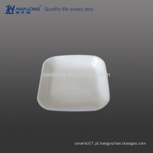 Pequeno Design Comum Usado Puro Branco Fino Cerâmica Prato Quadrado Em Forma, Hot Sale Square Ramekin Pratos